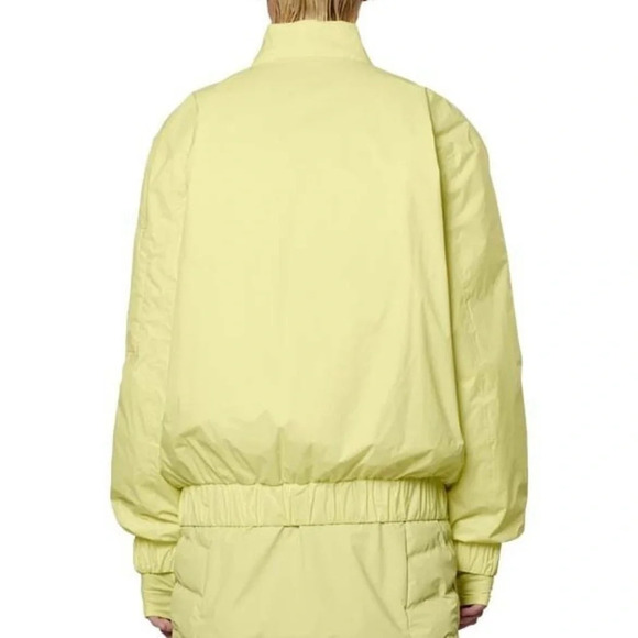 Rains Fuse Bomber Jacket Sz XS Neon Yellow Puffer Coat - Picture 2 of 7